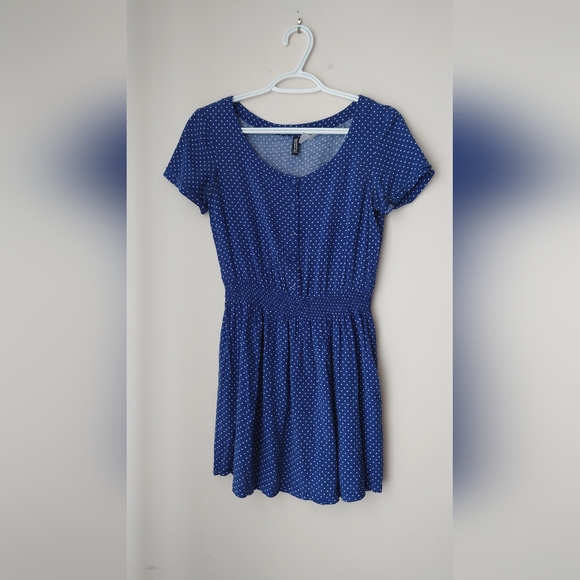 H&M Divided Blue Polkadot Mini Dress - Picture 1 of 6